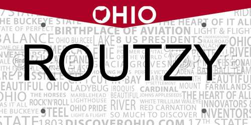 ROUTZY Ohio License Plate