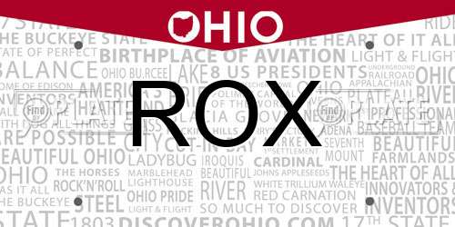 ROX Ohio License Plate