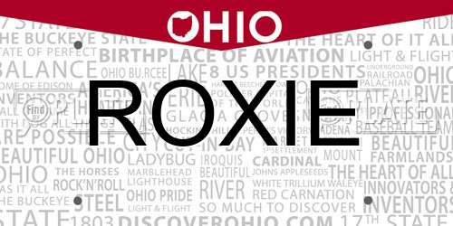 ROXIE Ohio License Plate