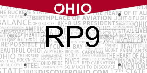 RP9 Ohio License Plate