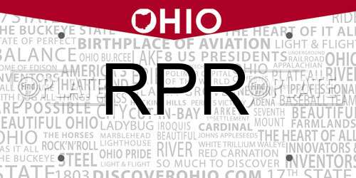 RPR Ohio License Plate