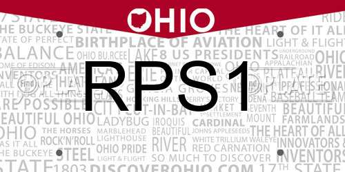 RPS1 Ohio License Plate