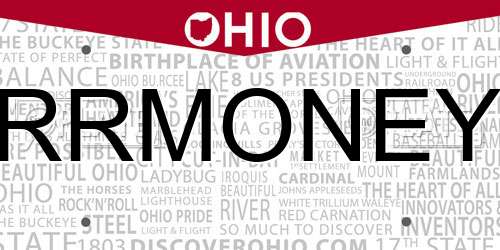 RRMONEY Ohio License Plate