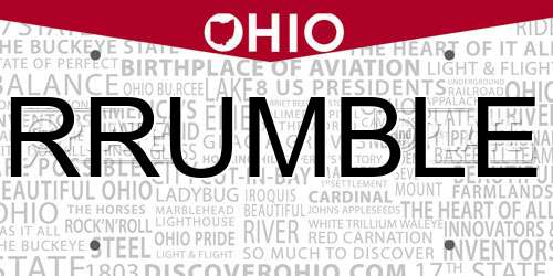 RRUMBLE Ohio License Plate