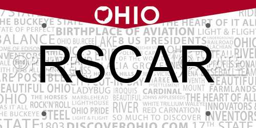 RSCAR Ohio License Plate