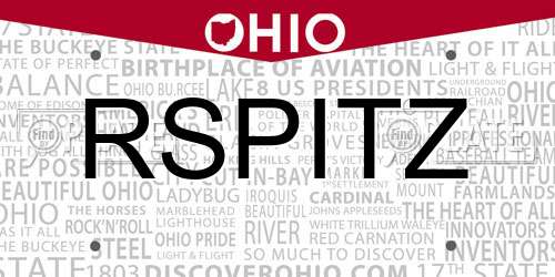 RSPITZ Ohio License Plate