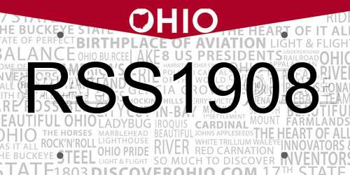 RSS1908 Ohio License Plate