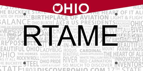 RTAME Ohio License Plate