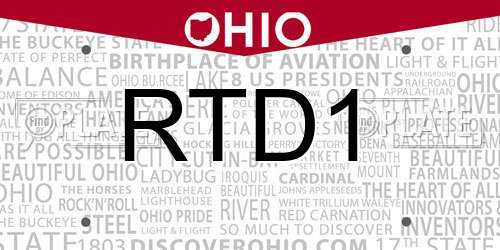 RTD1 Ohio License Plate