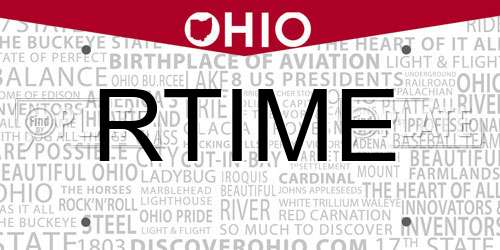 RTIME Ohio License Plate