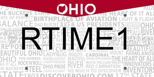 RTIME1 Ohio License Plate