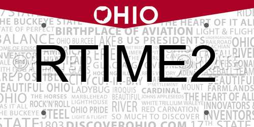 RTIME2 Ohio License Plate