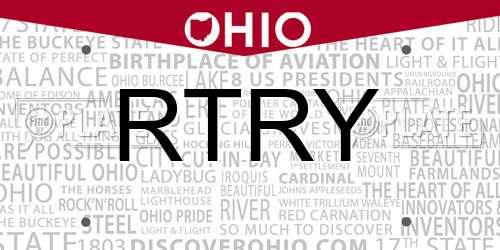 RTRY Ohio License Plate