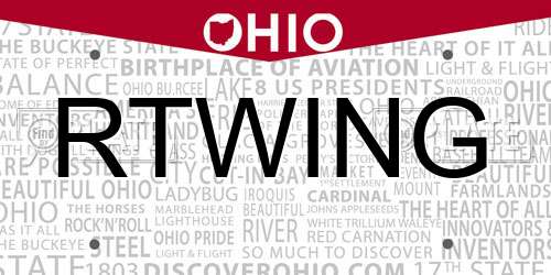 RTWING Ohio License Plate