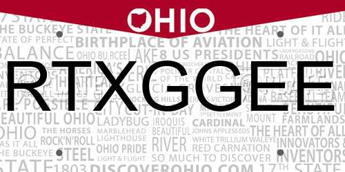 RTXGGEE Ohio License Plate