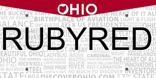 RUBYRED Ohio License Plate