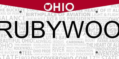 RUBYWOO Ohio License Plate