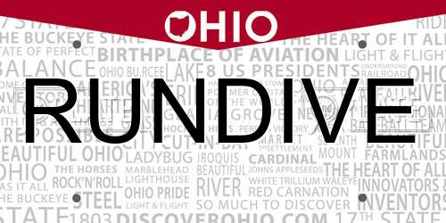 RUNDIVE Ohio License Plate