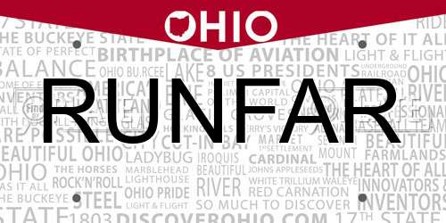 RUNFAR Ohio License Plate