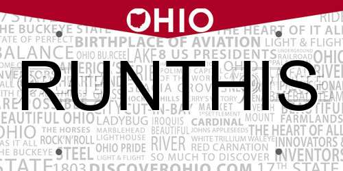 RUNTHIS Ohio License Plate