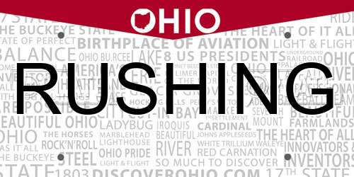 RUSHING Ohio License Plate