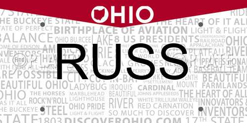 RUSS Ohio License Plate