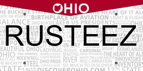 RUSTEEZ Ohio License Plate