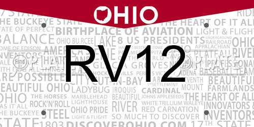 RV12 Ohio License Plate