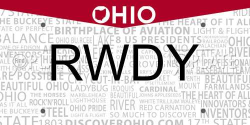 RWDY Ohio License Plate