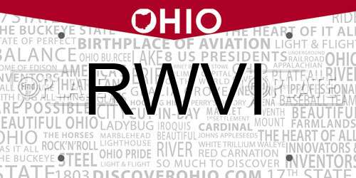 RWVI Ohio License Plate