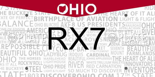 RX7 Ohio License Plate
