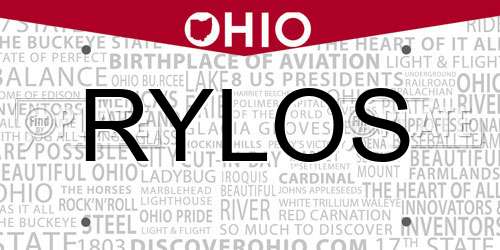RYLOS Ohio License Plate