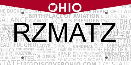 RZMATZ Ohio License Plate