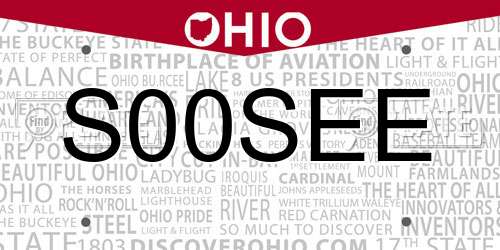 S00SEE Ohio License Plate