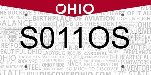 S011OS Ohio License Plate