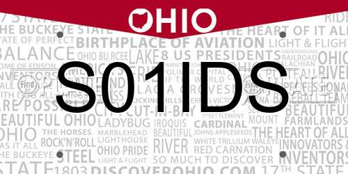 S01IDS Ohio License Plate