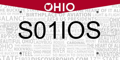 S01IOS Ohio License Plate