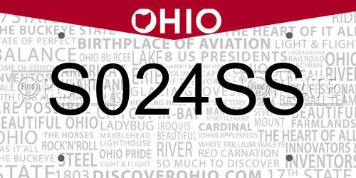 S024SS Ohio License Plate