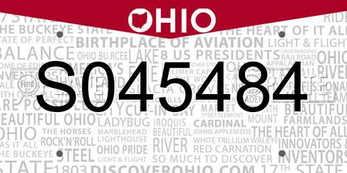 S045484 Ohio License Plate