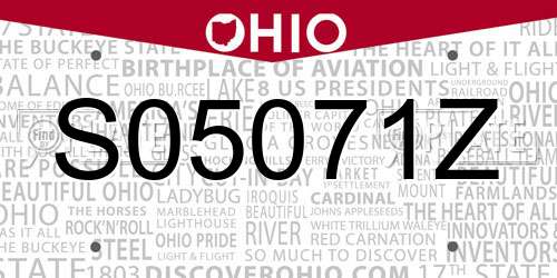 S05071Z Ohio License Plate