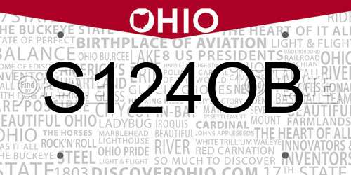 S124OB Ohio License Plate
