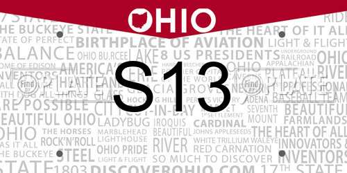 S13 Ohio License Plate
