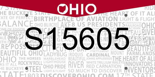 S15605 Ohio License Plate