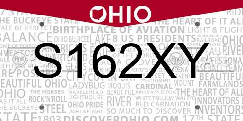 S162XY Ohio License Plate