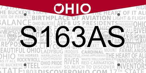 S163AS Ohio License Plate