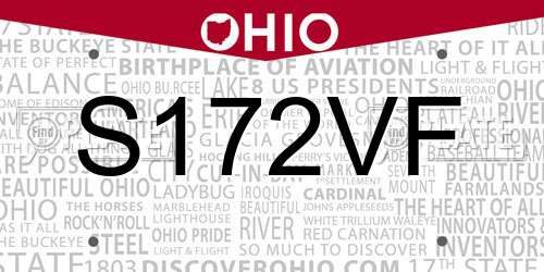 S172VF Ohio License Plate