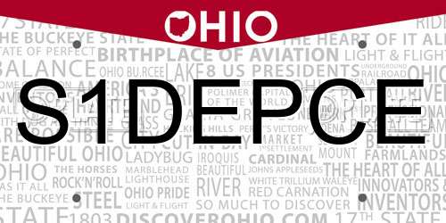 S1DEPCE Ohio License Plate