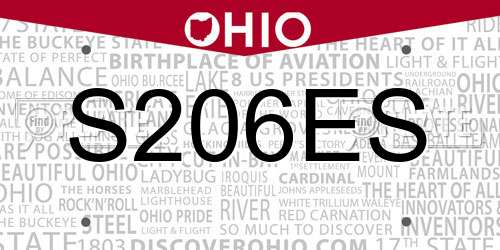 S206ES Ohio License Plate