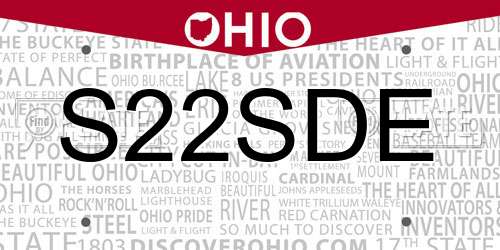 S22SDE Ohio License Plate