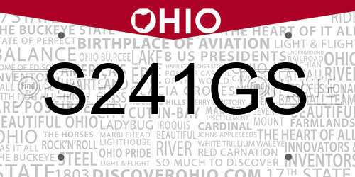 S241GS Ohio License Plate